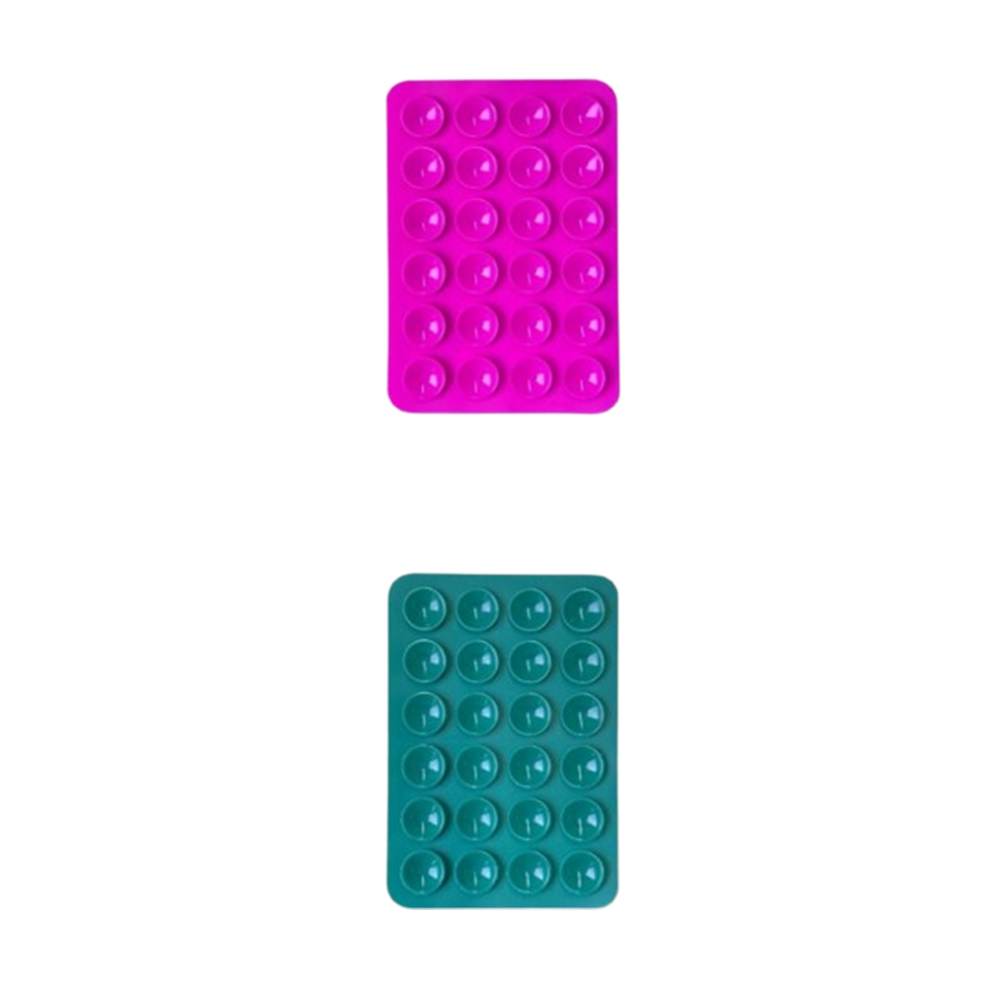 Silikonlu Vantuz Koyu Pembe ve Haki Telefon Vantuz Tutucu 2 Adet