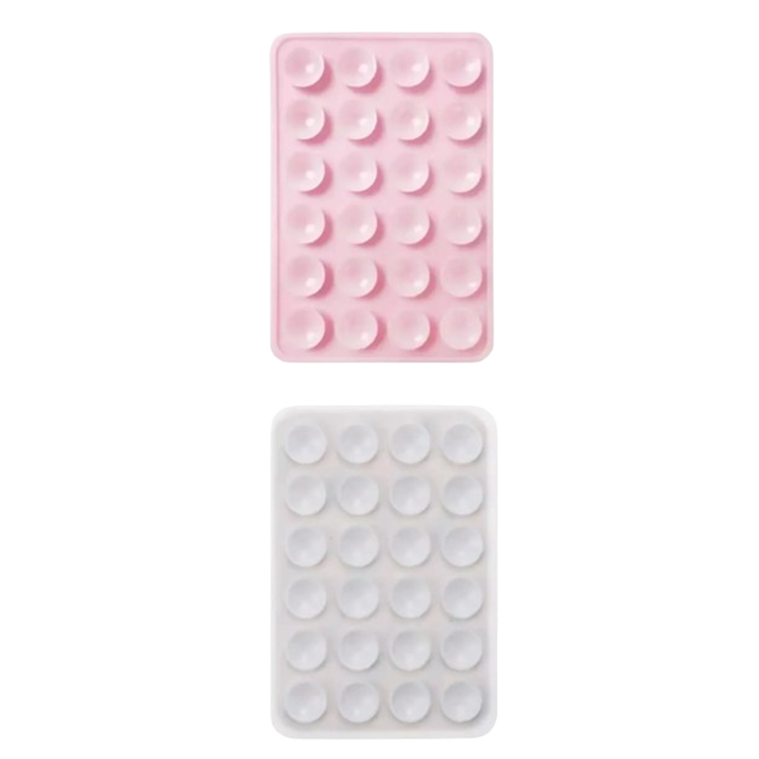 Silikonlu Vantuz Pembe ve Beyaz Telefon Vantuz Tutucu 2 Adet