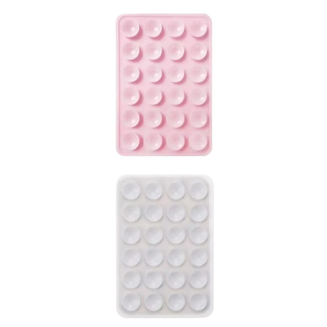 Silikonlu Vantuz Beyaz ve Pembe Telefon Vantuz Tutucu 2 Adet
