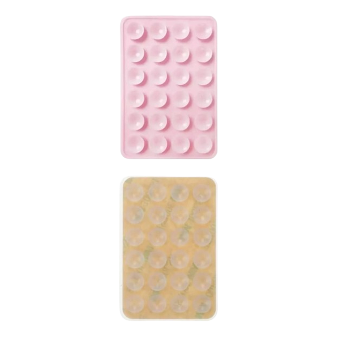 Silikonlu Vantuz Pembe ve Şeffaf Telefon Vantuz Tutucu 2 Adet