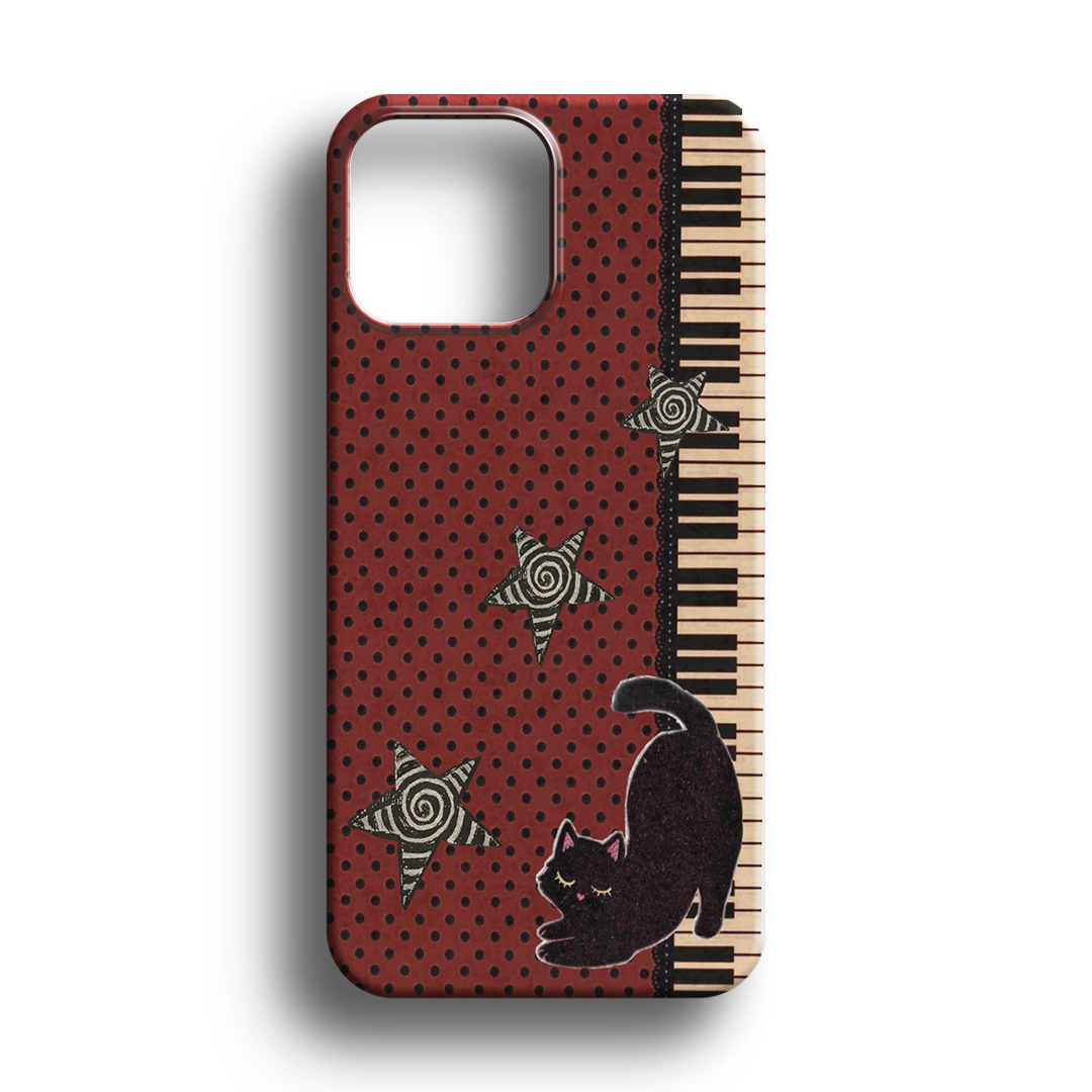 Retro Piano Cat Premium Telefon Kılıfı - 914