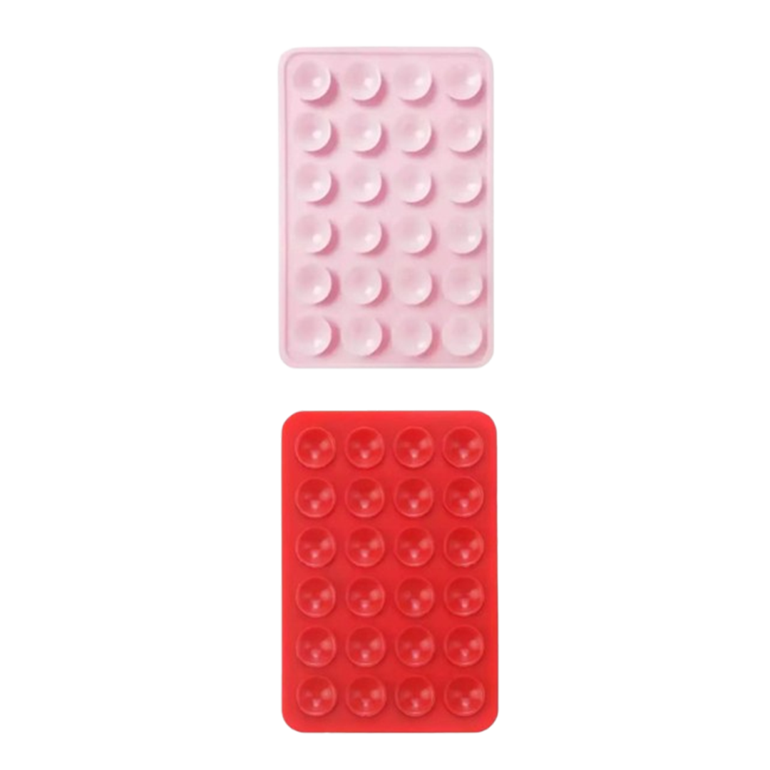 Silikonlu Vantuz Pembe ve Kırmızı Telefon Vantuz Tutucu 2 Adet