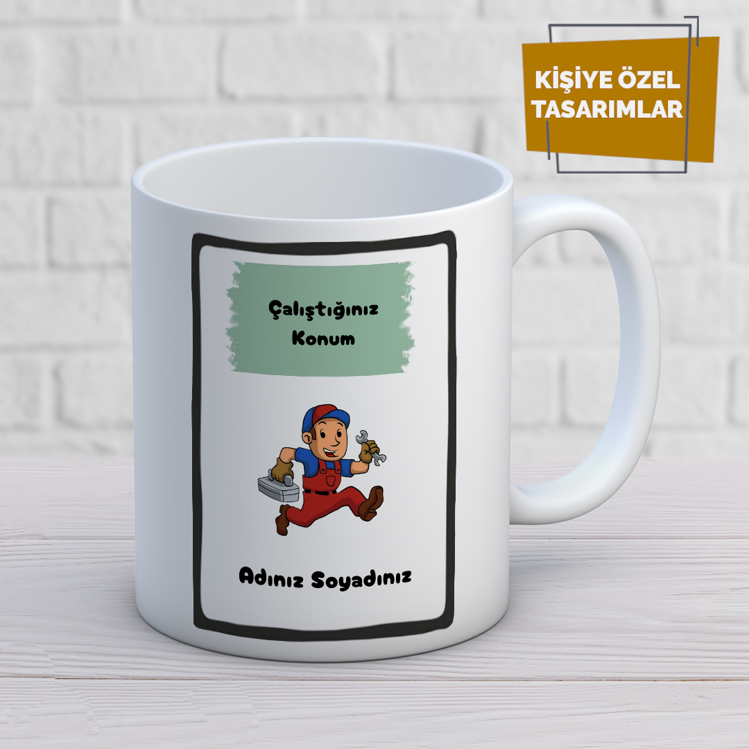 Meslek Tasarımlı Ad Soyad Kupa Bardak