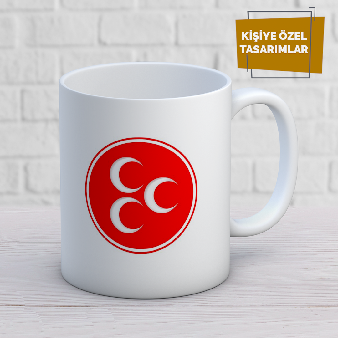 3 HİLAL Kırmızı Beyaz Özel Kupa Bardak