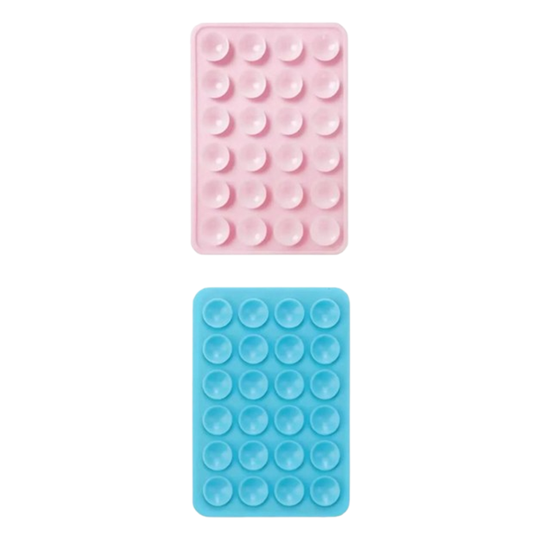 Silikonlu Vantuz Pembe ve Bebe Mavisi Telefon Vantuz Tutucu 2 Adet