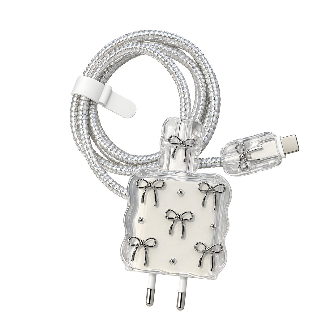 Fiyonk - 18W/20W/25W Uyumlu Şarj Kılıfı – Örme Kablo Toparlayıcı, Kablo Koruyucu ve Düzenleyici Aparat