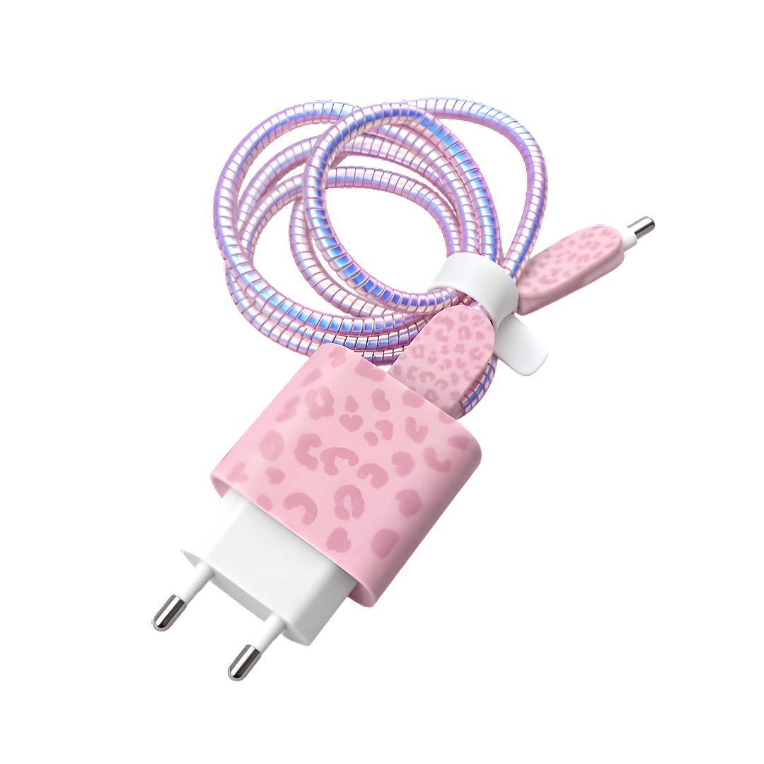 Leopar - 18W/20W/25W Uyumlu Şarj Kılıfı – Örme Kablo Toparlayıcı, Kablo Koruyucu ve Düzenleyici Aparat